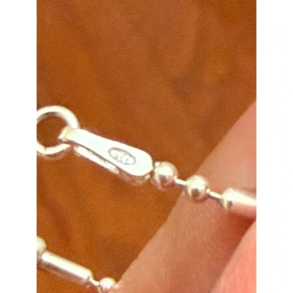 FAS Italy 925 Sterling‎ Silver Ball and Bar Station Bracelet Minimalist Womens